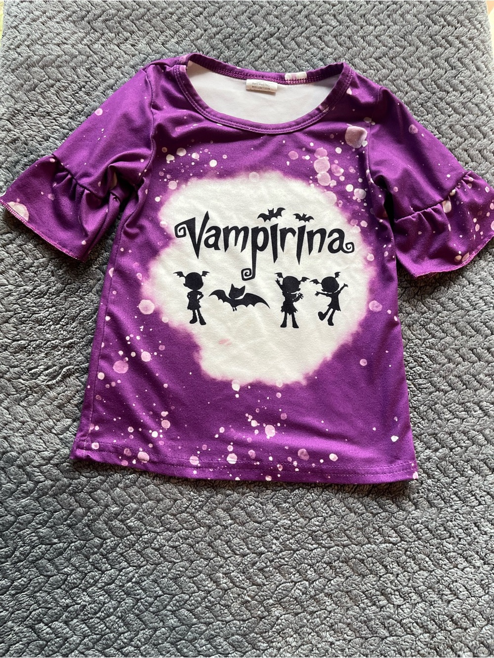 Disney Vampirina Purple Ruffle Sleeve Shirt.
